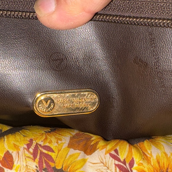 Valentino Vintage Brown Clutch with Gold V-Emblem - Picture 2 of 8